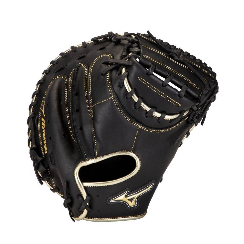 Mens Mizuno MVP Prime SE 34" Baseball Catchers Mitt Black/Gold Philippines (VCDBEW520)